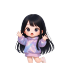 かわいい紫のロングヘアの女の子 （NT）（個別スタンプ：28）