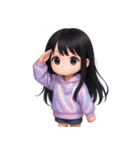 かわいい紫のロングヘアの女の子 （NT）（個別スタンプ：29）