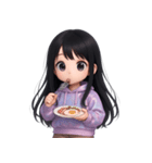 かわいい紫のロングヘアの女の子 （NT）（個別スタンプ：31）