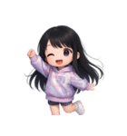 かわいい紫のロングヘアの女の子 （NT）（個別スタンプ：32）