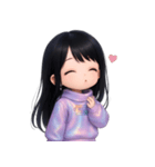 かわいい紫のロングヘアの女の子 （NT）（個別スタンプ：33）