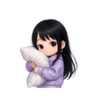 かわいい紫のロングヘアの女の子 （NT）（個別スタンプ：34）