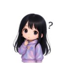 かわいい紫のロングヘアの女の子 （NT）（個別スタンプ：37）