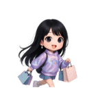 かわいい紫のロングヘアの女の子 （NT）（個別スタンプ：38）