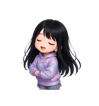 かわいい紫のロングヘアの女の子 （NT）（個別スタンプ：39）