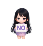 かわいい紫のロングヘアの女の子 （NT）（個別スタンプ：40）