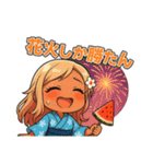 平成ギャル風スタンプ夏ver（個別スタンプ：1）