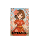 花の擬人化スタンプ（個別スタンプ：8）