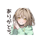 ゆるパーカーちゃんの編み物タイム（個別スタンプ：3）