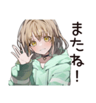 ゆるパーカーちゃんの編み物タイム（個別スタンプ：7）