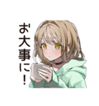 ゆるパーカーちゃんの編み物タイム（個別スタンプ：9）