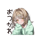 ゆるパーカーちゃんの編み物タイム（個別スタンプ：15）