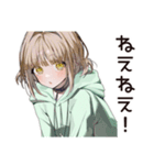 ゆるパーカーちゃんの編み物タイム（個別スタンプ：22）
