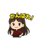 サッカーサポーターの女の子スタンプ（個別スタンプ：1）