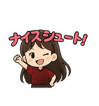 サッカーサポーターの女の子スタンプ（個別スタンプ：2）