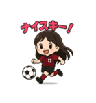 サッカーサポーターの女の子スタンプ（個別スタンプ：3）