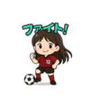 サッカーサポーターの女の子スタンプ（個別スタンプ：6）
