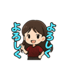 サッカーサポーターの女の子スタンプ（個別スタンプ：7）