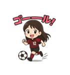 サッカーサポーターの女の子スタンプ（個別スタンプ：8）
