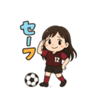 サッカーサポーターの女の子スタンプ（個別スタンプ：9）