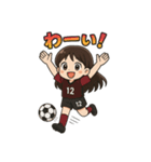 サッカーサポーターの女の子スタンプ（個別スタンプ：10）