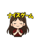 サッカーサポーターの女の子スタンプ（個別スタンプ：11）