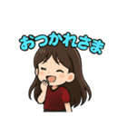 サッカーサポーターの女の子スタンプ（個別スタンプ：14）