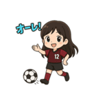 サッカーサポーターの女の子スタンプ（個別スタンプ：16）