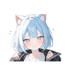 ねこ耳ロックガール（個別スタンプ：1）