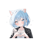 ねこ耳ロックガール（個別スタンプ：3）
