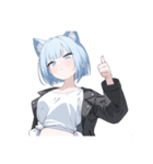 ねこ耳ロックガール（個別スタンプ：34）