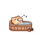 お風呂猫 笑いをこらえる,（個別スタンプ：6）