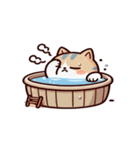 お風呂猫 笑いをこらえる,（個別スタンプ：7）