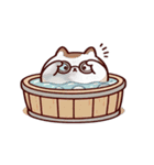 お風呂猫 笑いをこらえる,（個別スタンプ：9）