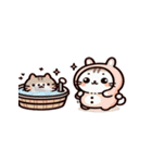 お風呂猫 笑いをこらえる,（個別スタンプ：19）