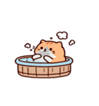 お風呂猫 笑いをこらえる,（個別スタンプ：21）