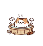お風呂猫 疑ってる,（個別スタンプ：3）