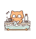 お風呂猫 疑ってる,（個別スタンプ：10）
