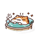 お風呂猫 疑ってる,（個別スタンプ：14）
