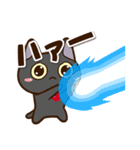【飛び出す】かわいい黒ネコ2（個別スタンプ：1）
