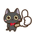 【飛び出す】かわいい黒ネコ2（個別スタンプ：19）
