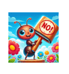 アニマル「NO」スタンプ（個別スタンプ：3）