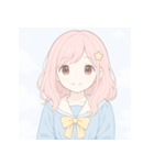 ゆるふわ ピンクヘア女の子 スタンプ（個別スタンプ：6）
