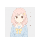 ゆるふわ ピンクヘア女の子 スタンプ（個別スタンプ：7）