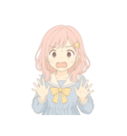 ゆるふわ ピンクヘア女の子 スタンプ（個別スタンプ：8）