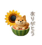 夏の3D柴犬フィギュア【かわいい・連絡】（個別スタンプ：4）