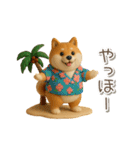夏の3D柴犬フィギュア【かわいい・連絡】（個別スタンプ：12）