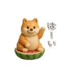 夏の3D柴犬フィギュア【かわいい・連絡】（個別スタンプ：21）