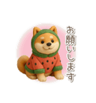 夏の3D柴犬フィギュア【かわいい・連絡】（個別スタンプ：25）