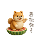 夏の3D柴犬フィギュア【かわいい・連絡】（個別スタンプ：27）